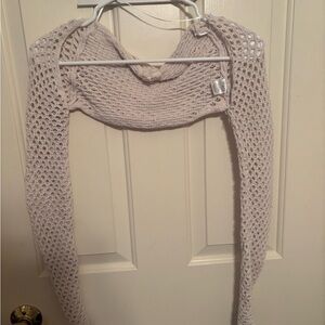 La Hearts Light Cream Knit Shrug